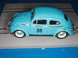 Slotcars66 Volkswagen Beetle 1/32nd scale scratch built slot car blue #59 